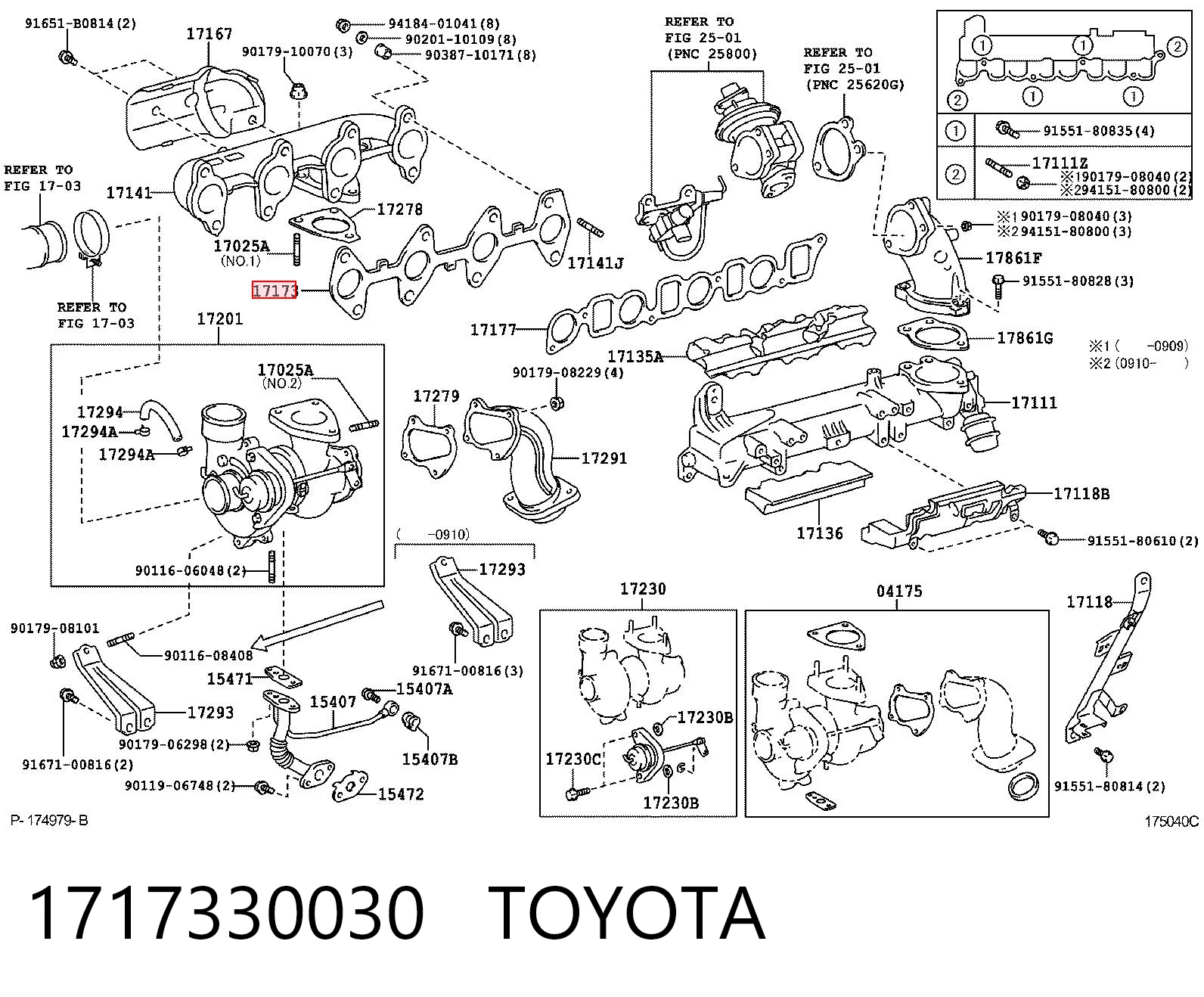 Прокладка колектора на Toyota Hilux  KUN25