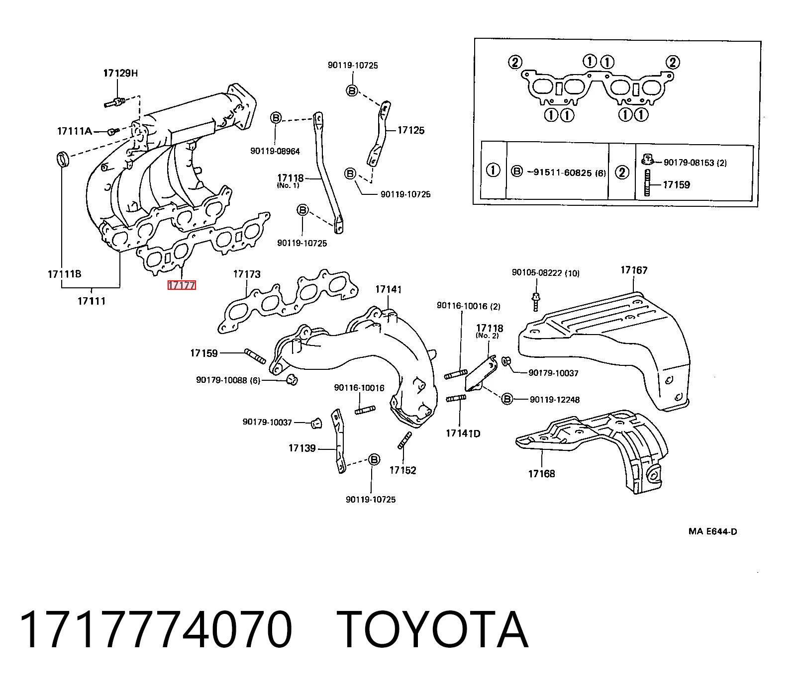 Купити Прокладка впускного колектора Toyota Camry III V10