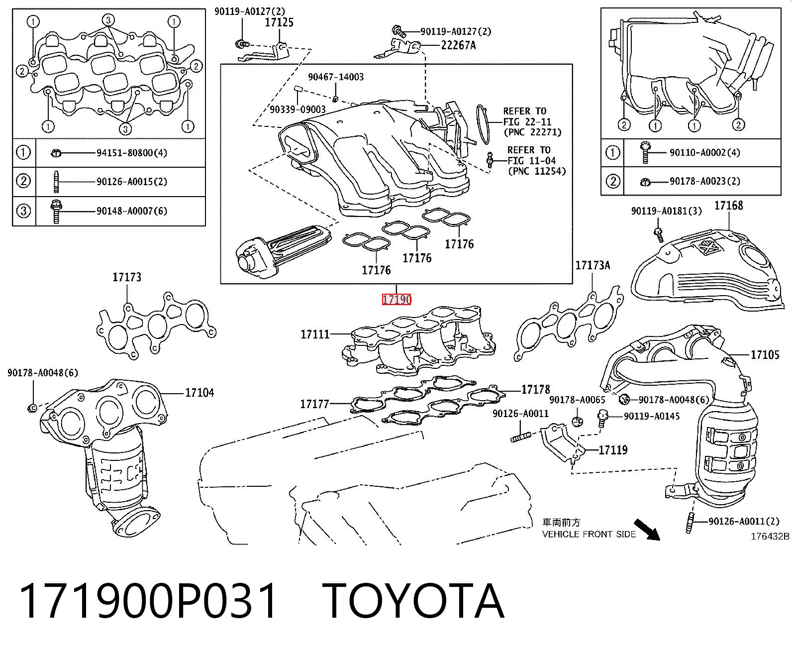 171900P031 Toyota Колектор впускний
