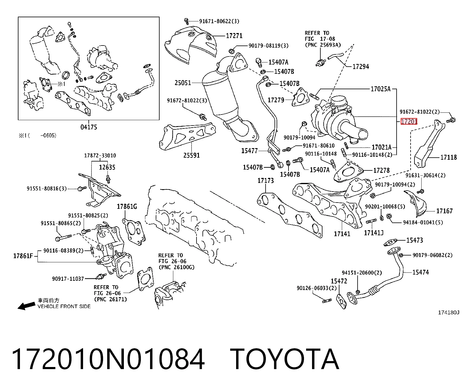 Турбіна Toyota Corolla седан (E18) (2013 - 2021) ціна, від 120.37 USD