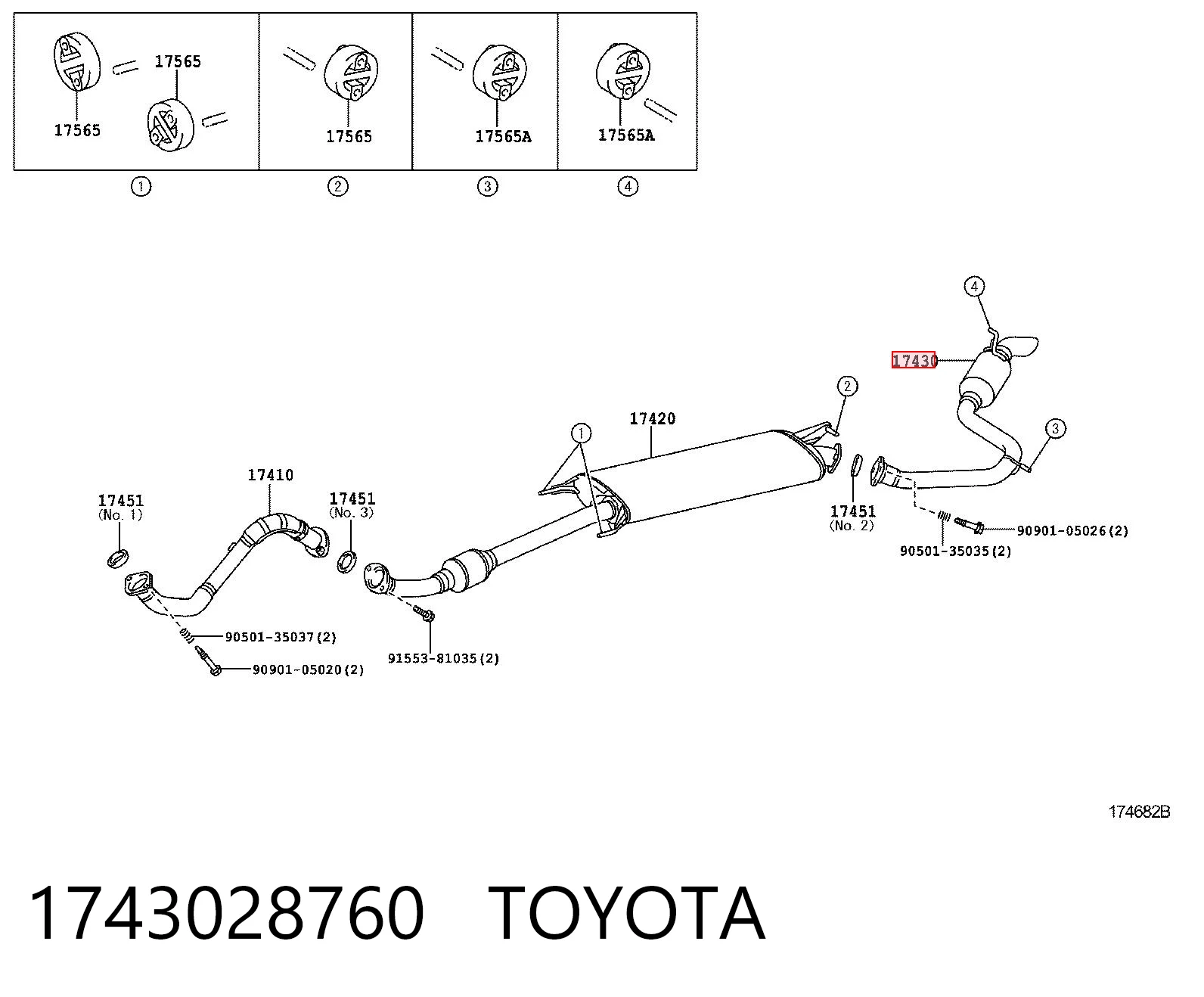 1743037372 Toyota Глушник, задня частина