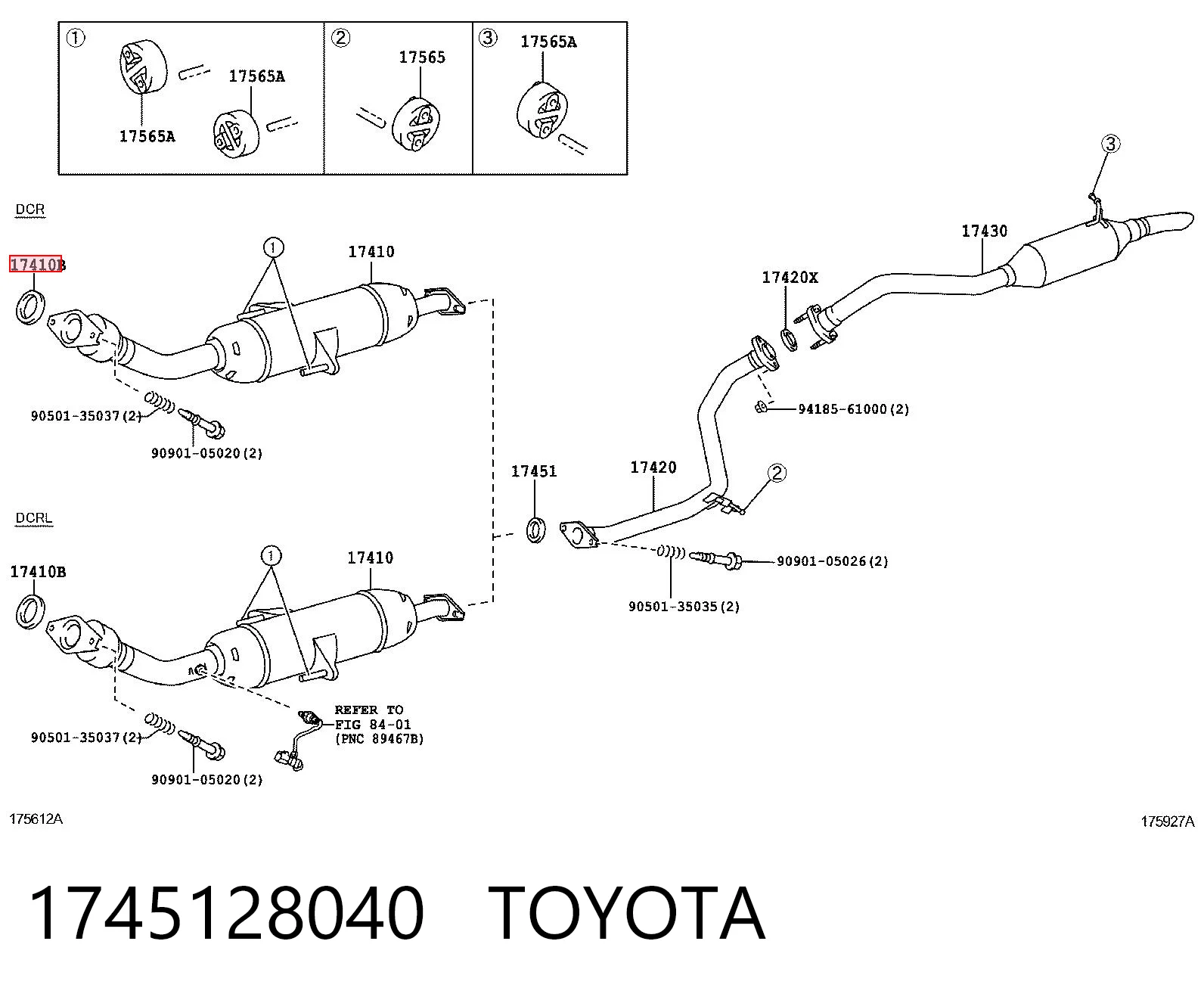 1745128040 Toyota Кільце приймальної труби глушника