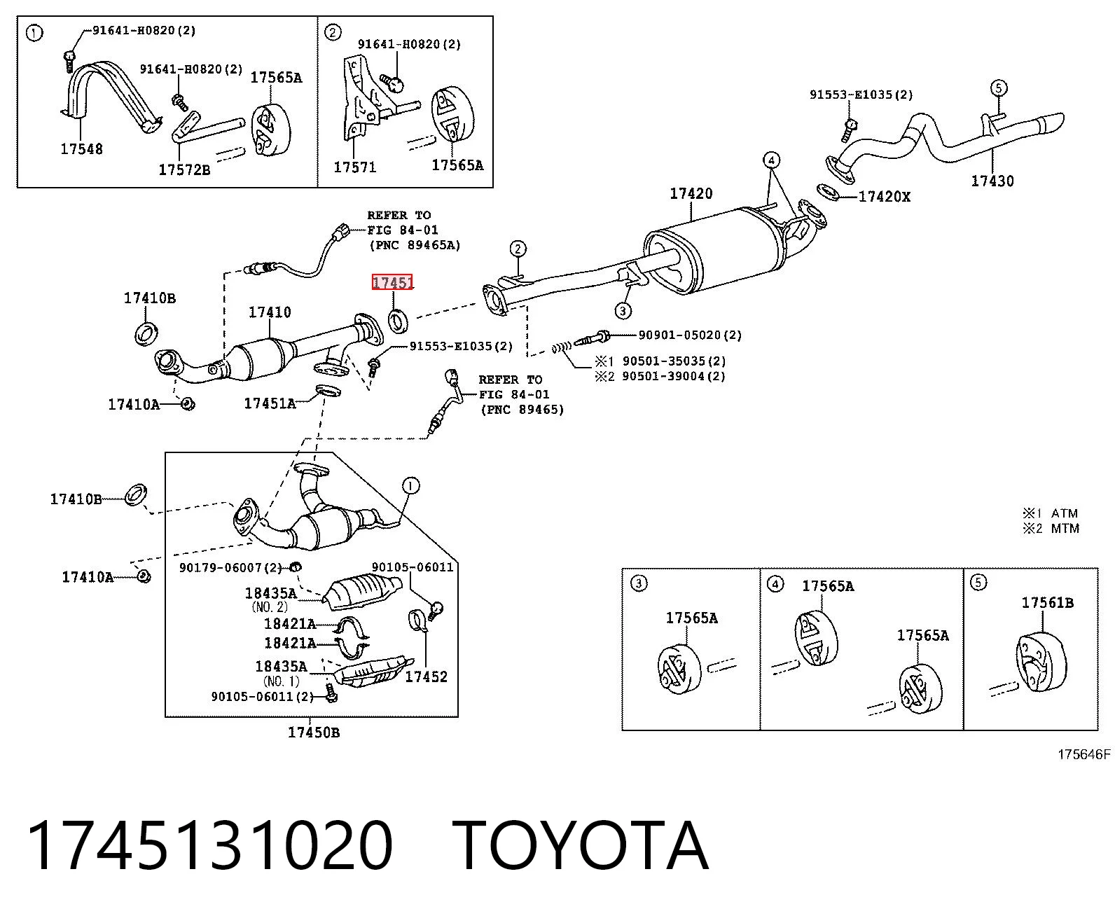1745131020 Toyota Прокладка монтажна, глушника