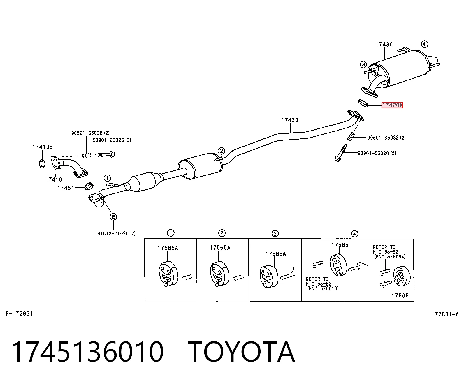 1745136010 Toyota Кільце глушника