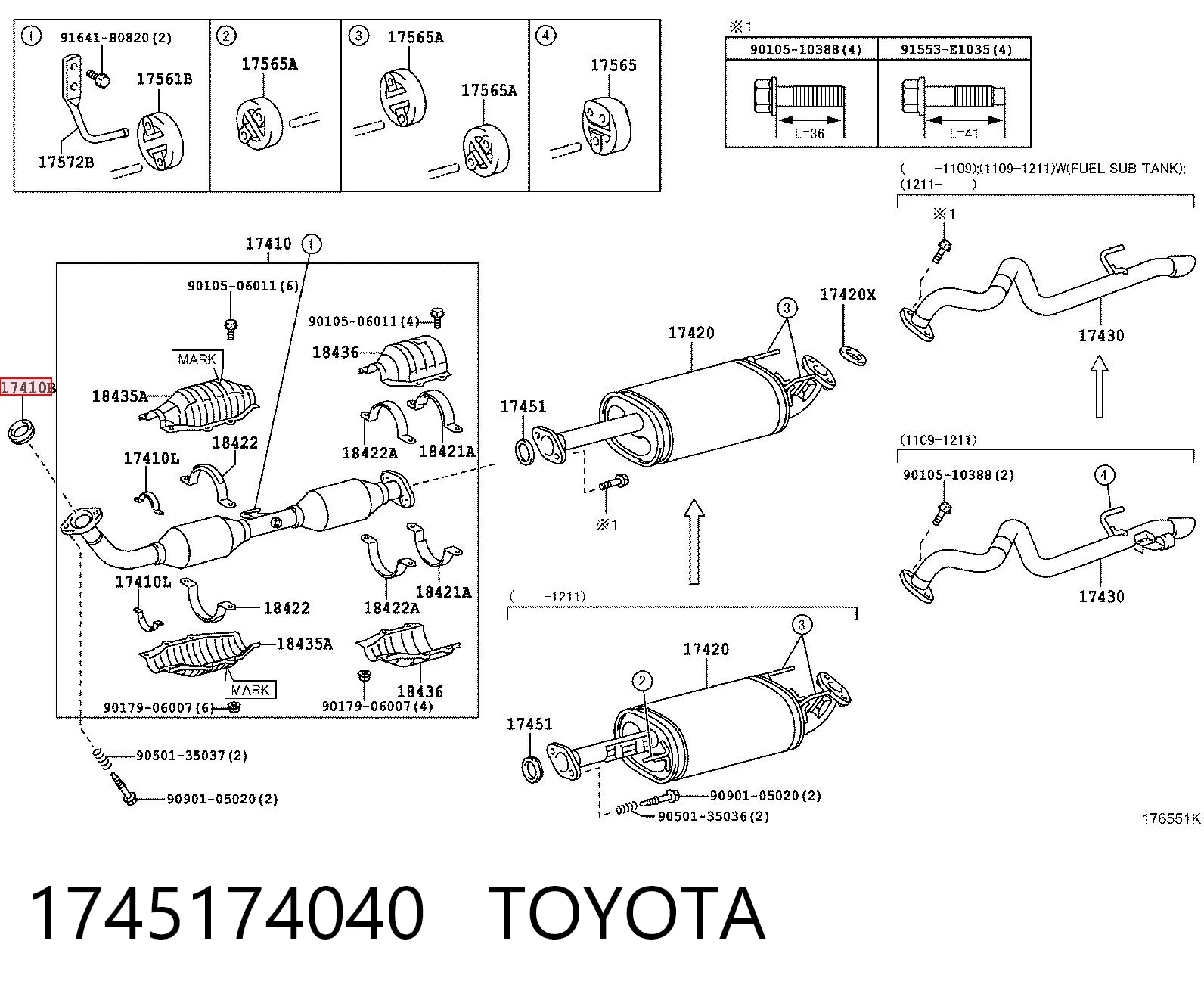 1745174040 Toyota Кільце приймальні труби глушника ущільнювача