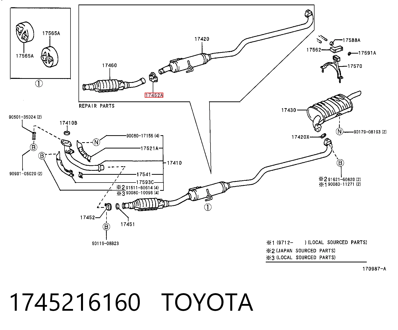 7701402141 Renault (RVI) З'єднувальні елементи передні, система випуску