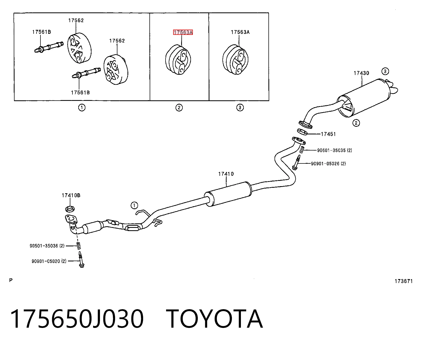 Подушка кріплення глушника Toyota Camry III