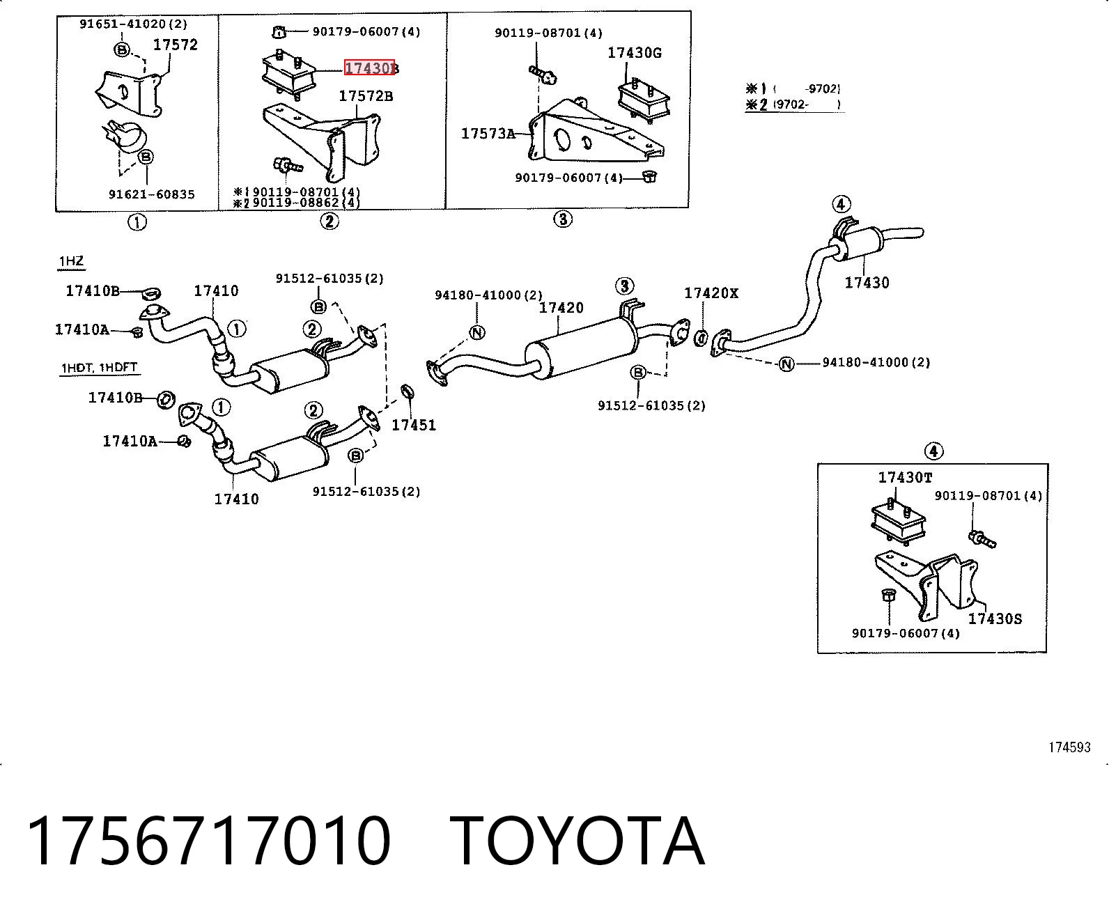 1756717010 Toyota Кронштейн кріплення глушника