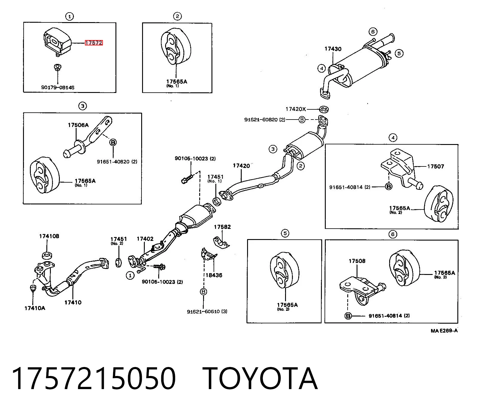 Кронштейн кріплення глушника на Toyota Corolla  E9