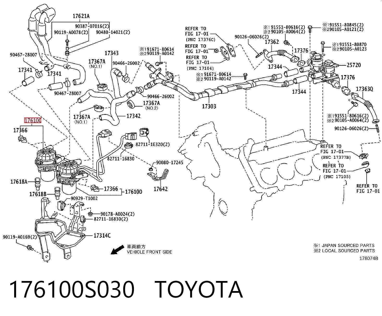 176100S030 Toyota Насос повітряний