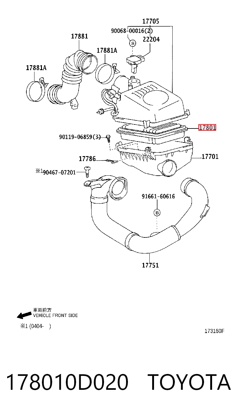 178010D020 Toyota Повітряний фільтр двигуна