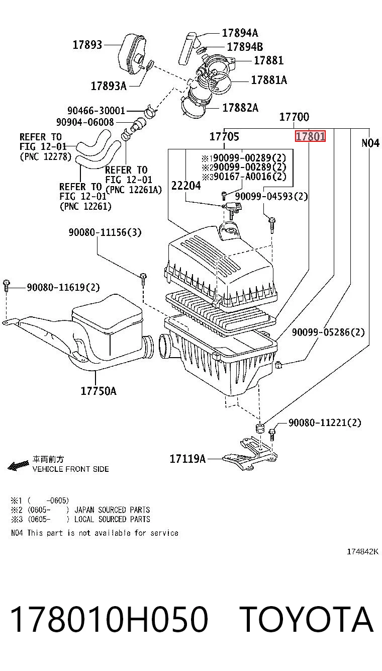 178010H050 Toyota Повітряний фільтр двигуна