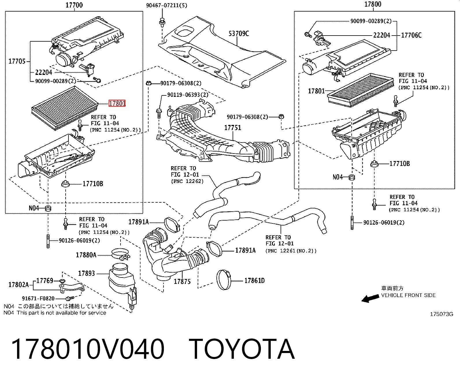 178010V040 Toyota Повітряний фільтр двигуна