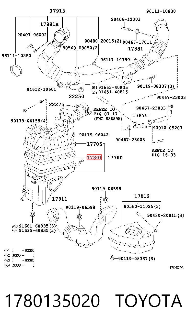 1780135020 Toyota Повітряний фільтр двигуна