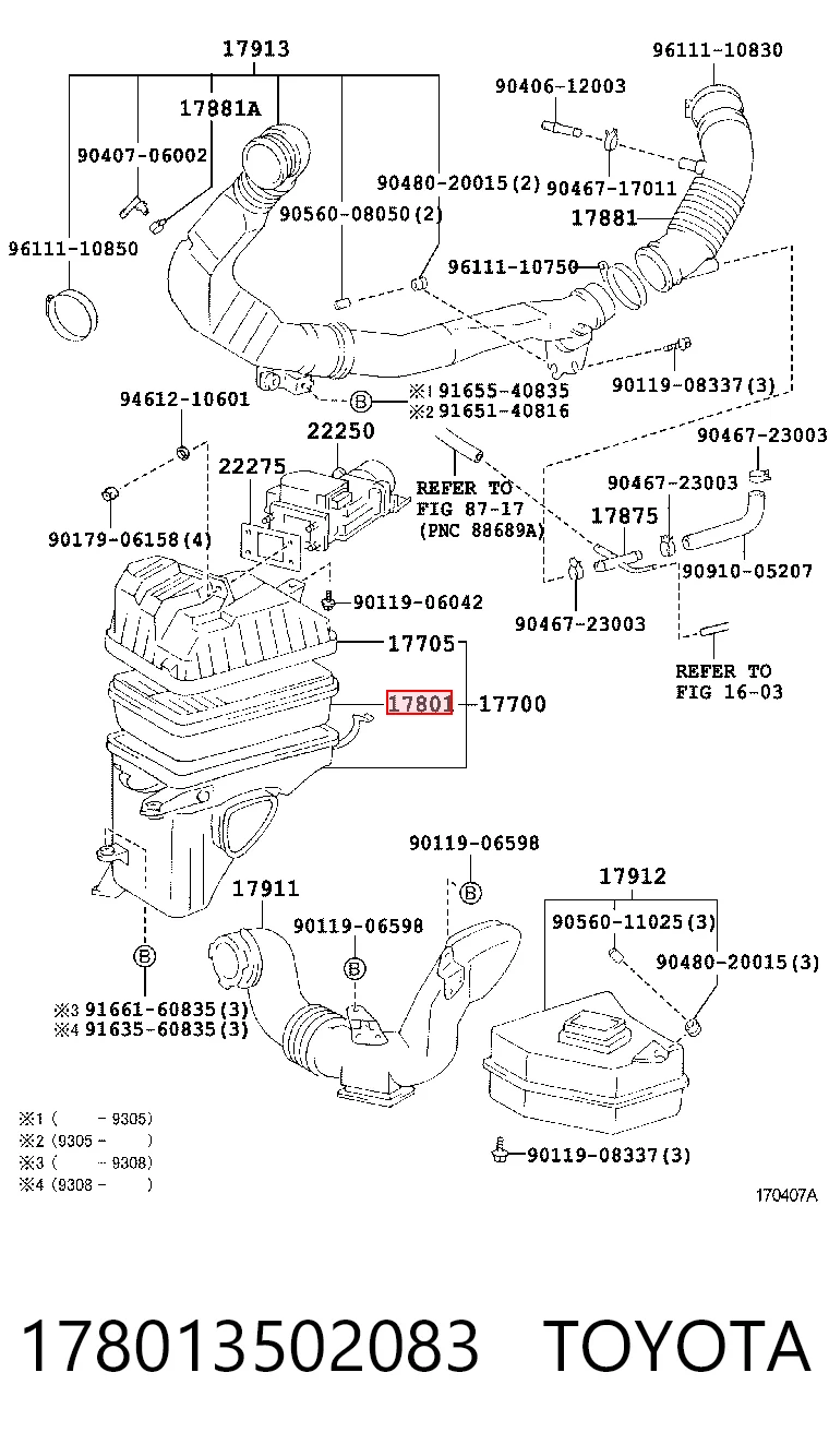 178013502083 Toyota Повітряний фільтр двигуна