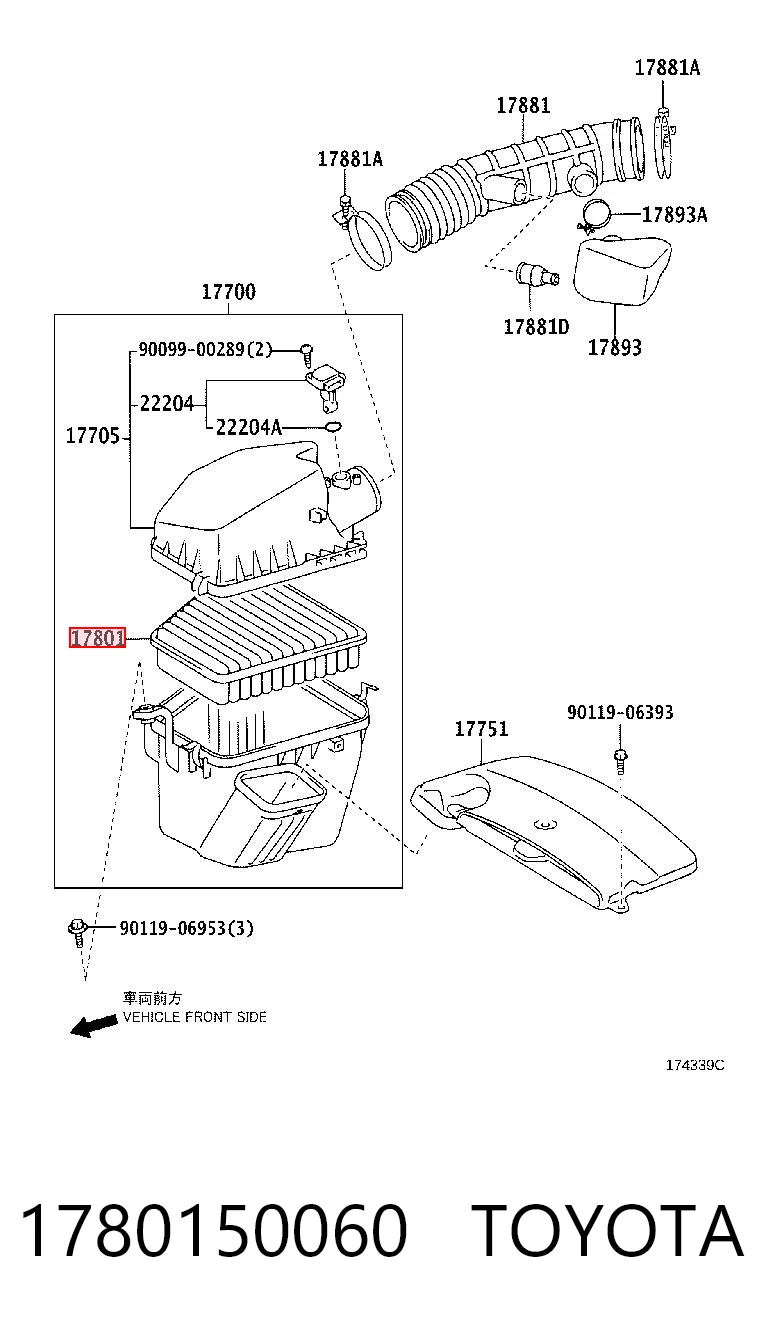 1780150060 Toyota Повітряний фільтр двигуна