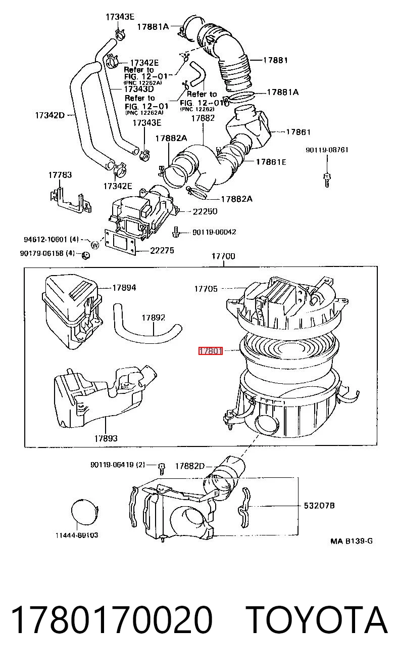 1780170020 Toyota Повітряний фільтр двигуна