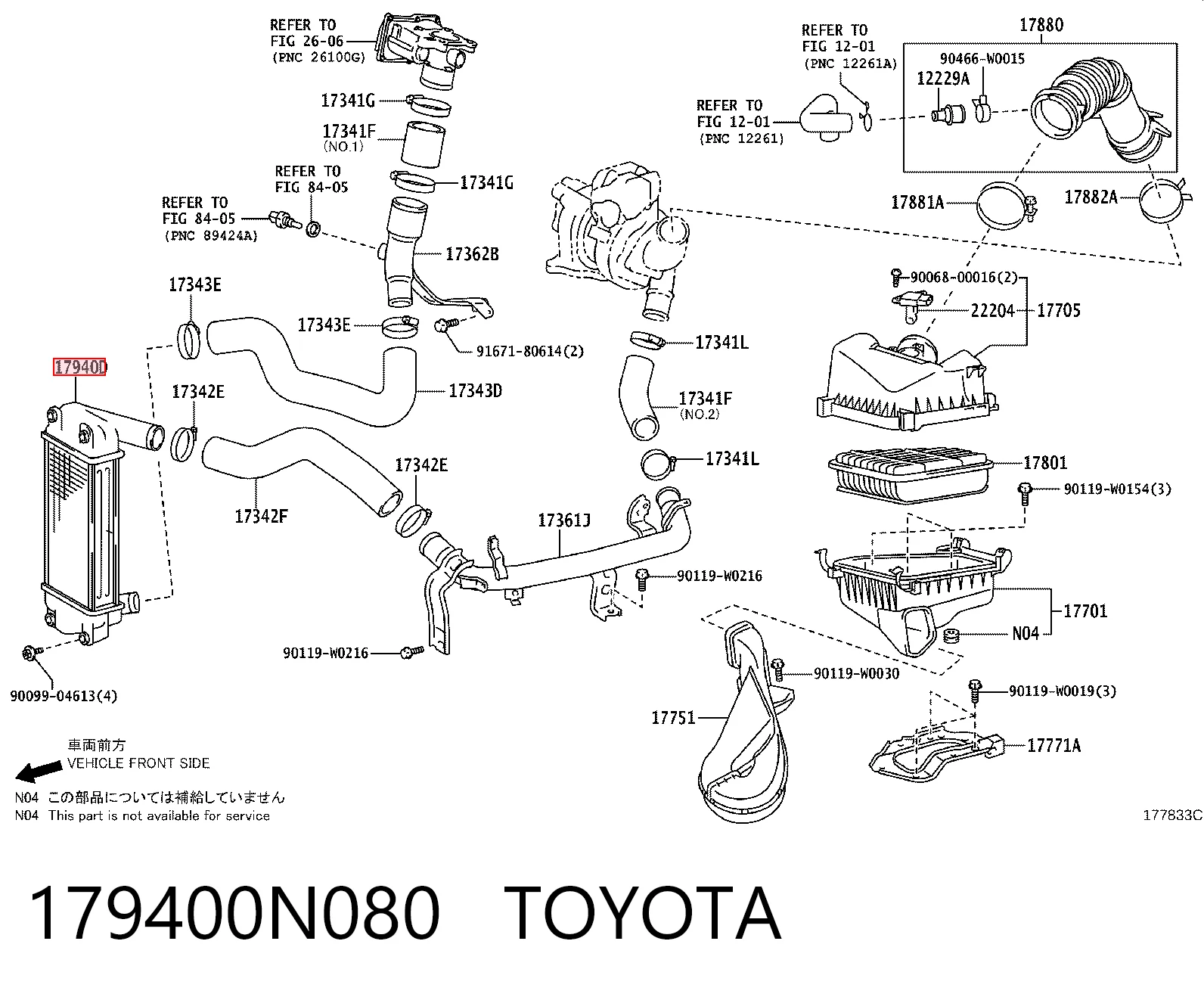 Охолоджувач наддувочного повітря на Toyota Corolla  E18