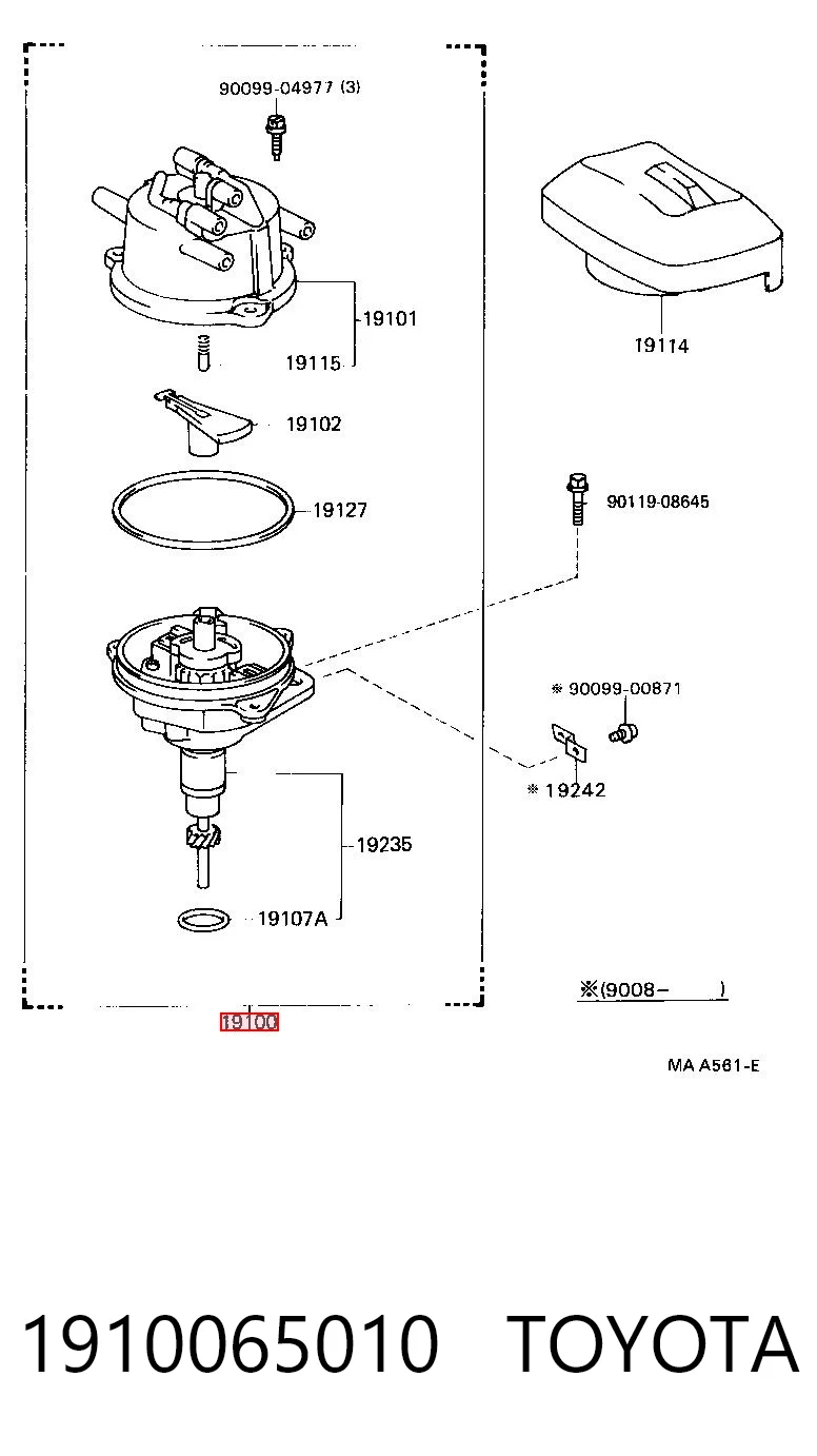 1910065010 Toyota Привід розподільника запалювання