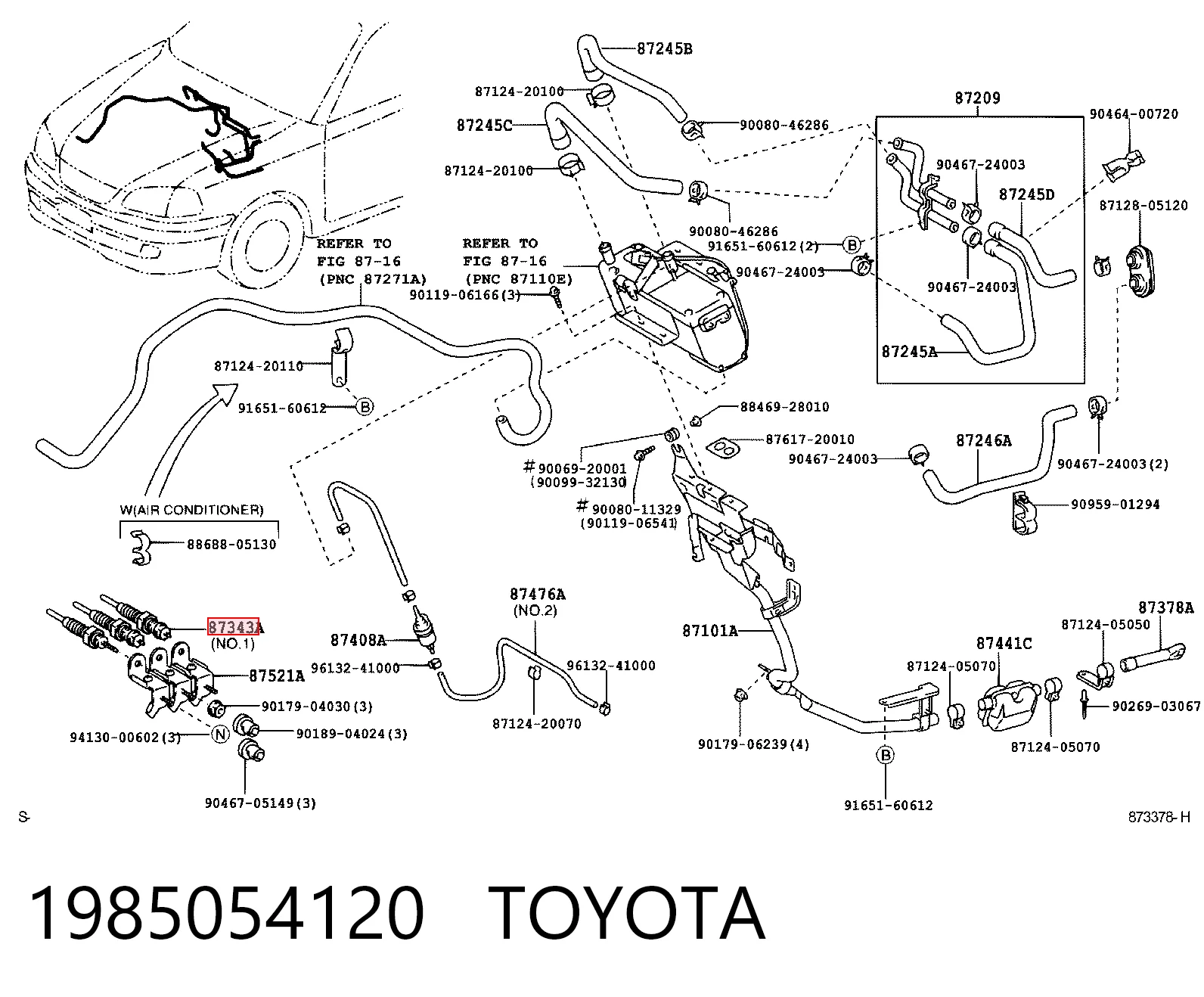 1985054120 Toyota Свічки розжарювання