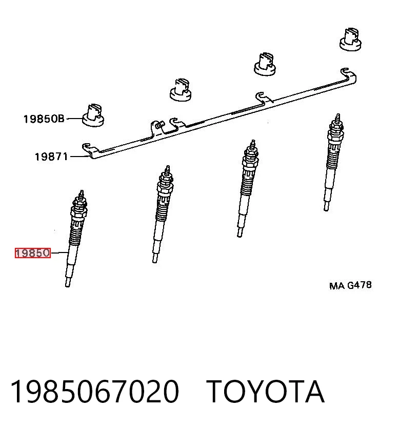 1985067020 Toyota Свічки розжарювання