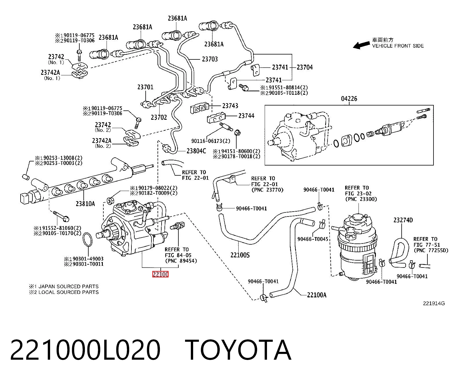 221000L020 Toyota Насос паливний високого тиску (ПНВТ)