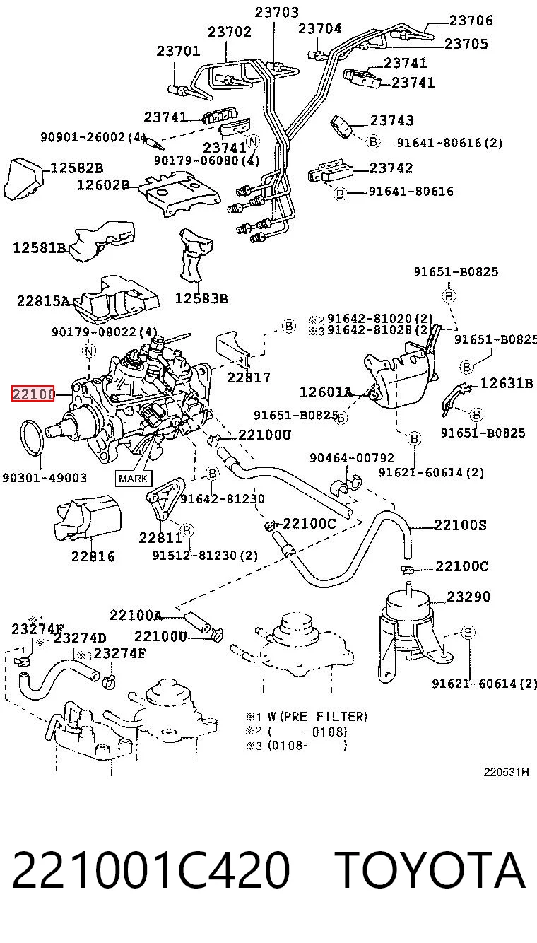 221001C420 Toyota Насос паливний високого тиску (ПНВТ)