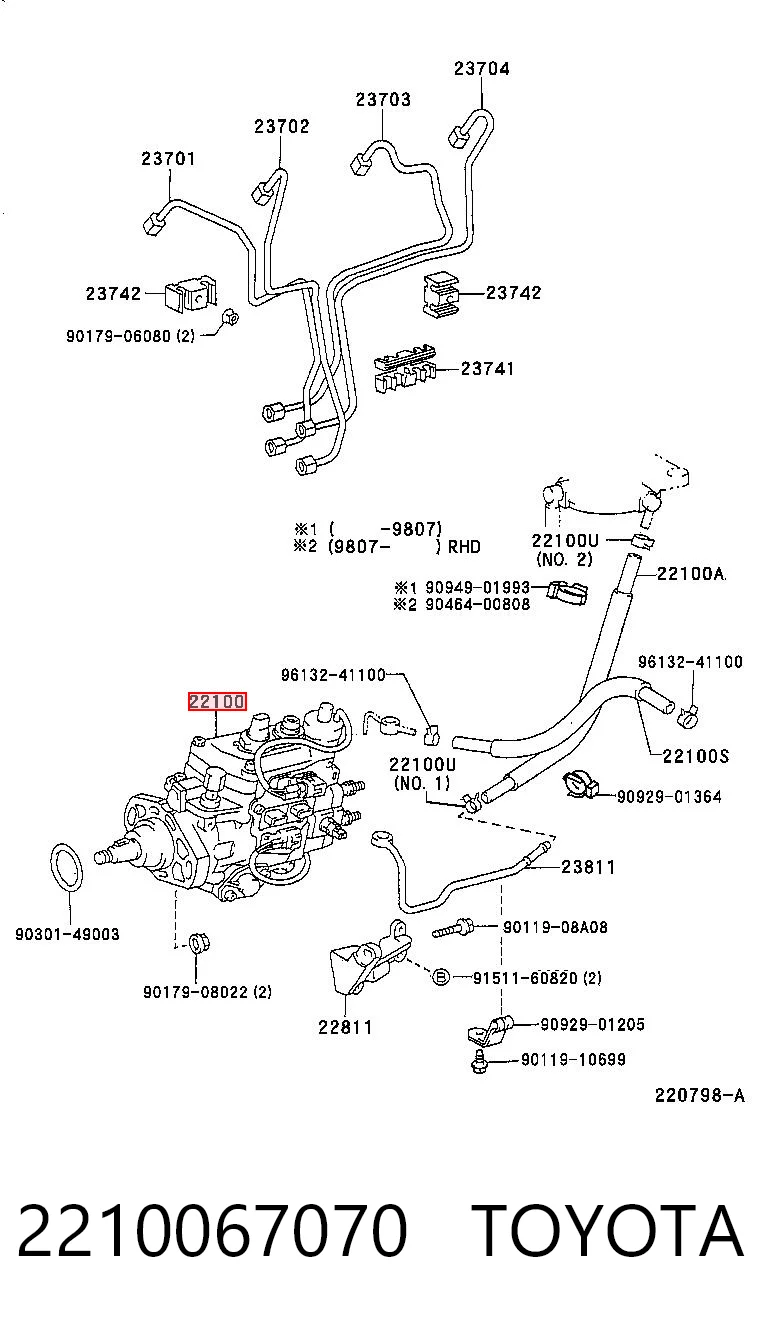 2210067070 Toyota Насос паливний високого тиску (ПНВТ)