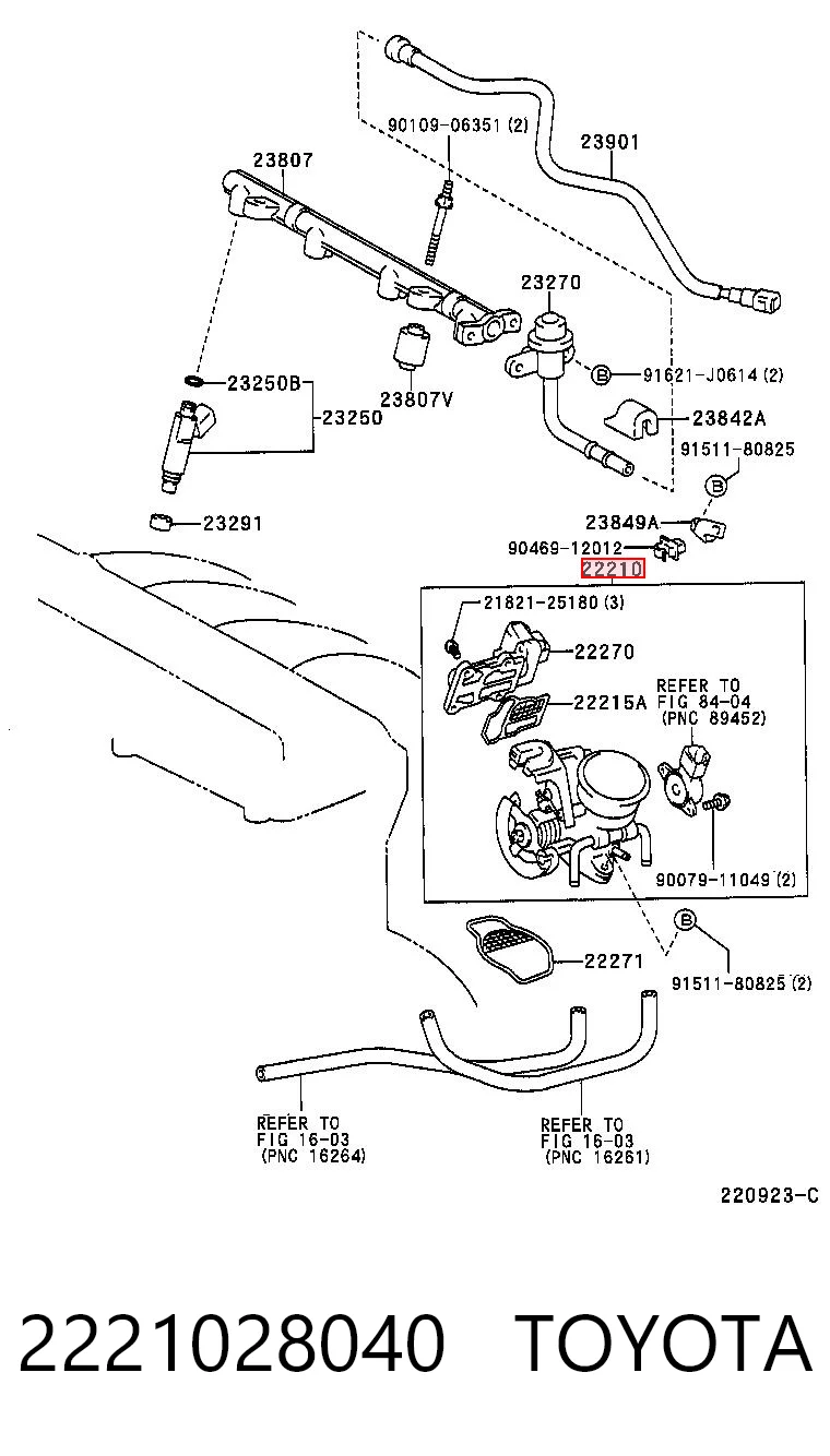 2221028040 Toyota Дросільна заслінка в зборі