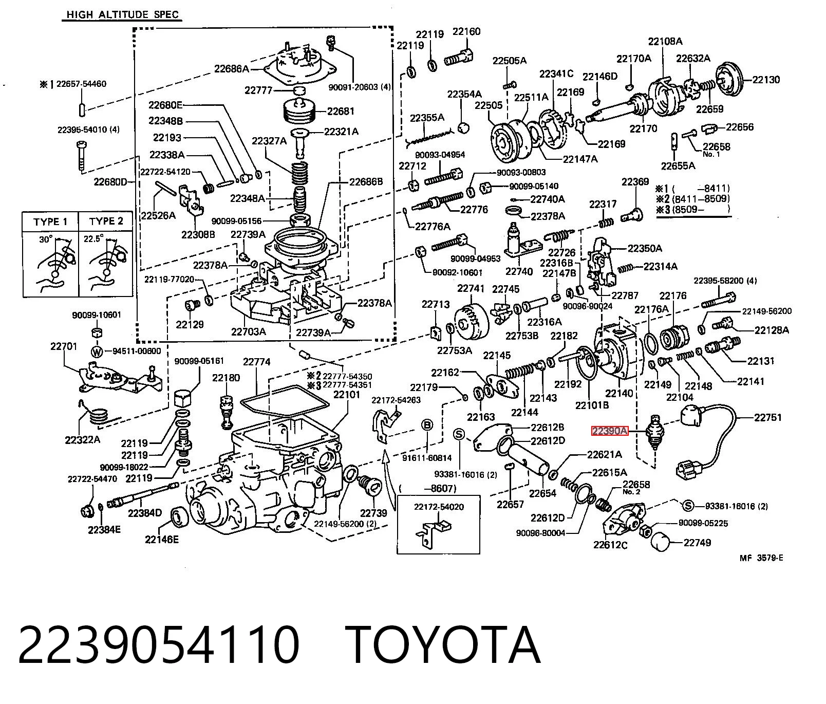 2239054110 Toyota Клапан ПНВТ електромагнітний