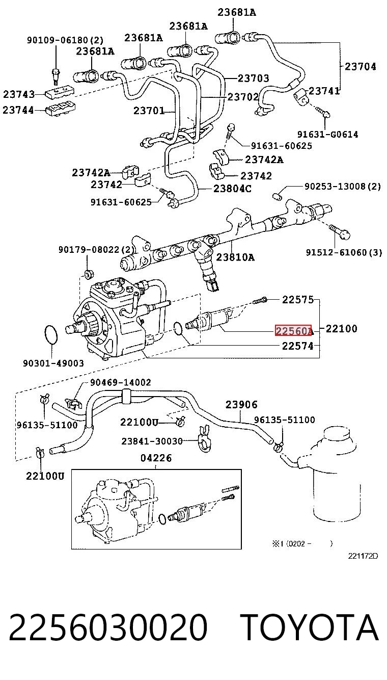 2256030020 Toyota Клапан високого тиску