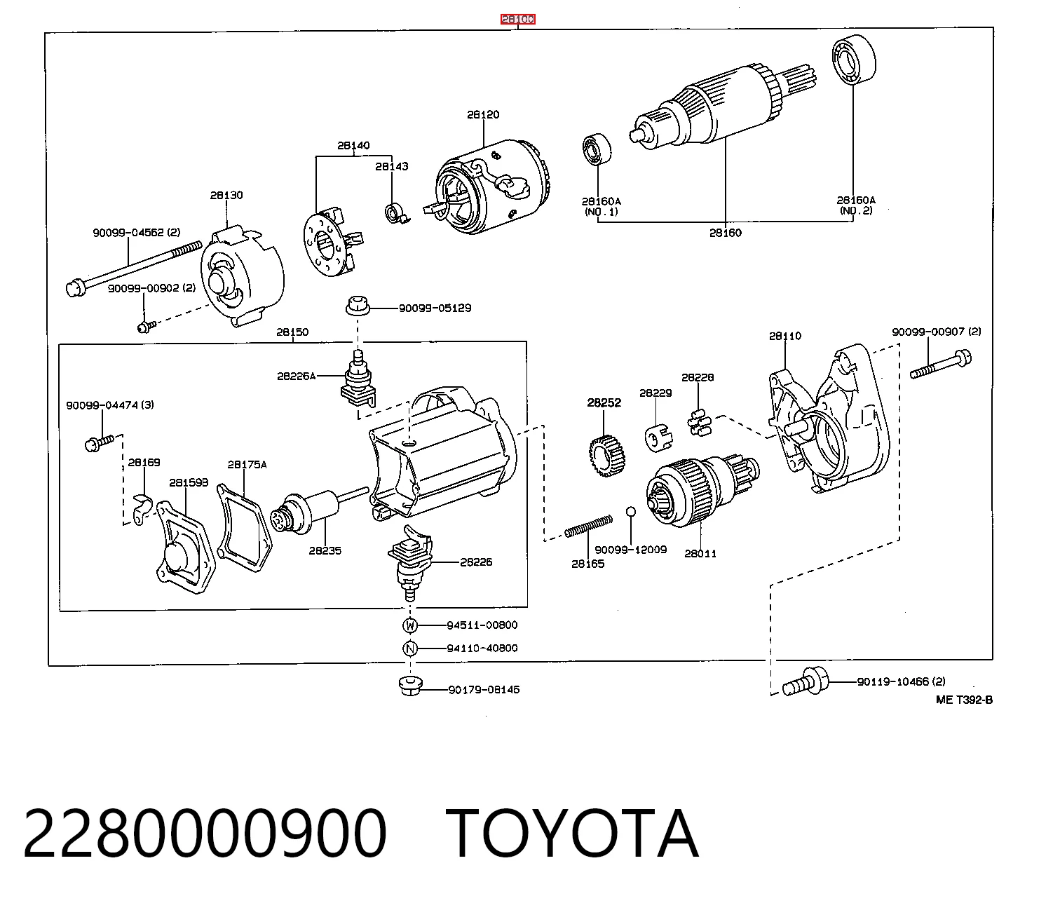 2280000900 Toyota Стартер двигуна