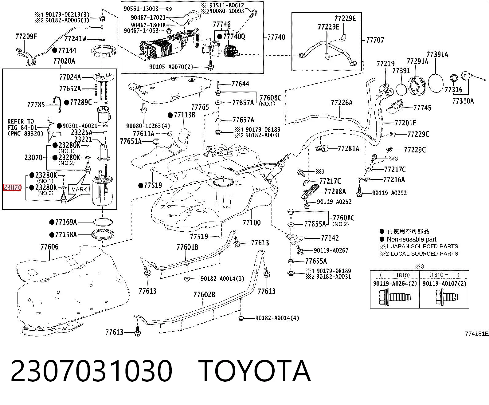 2307031030 Toyota 