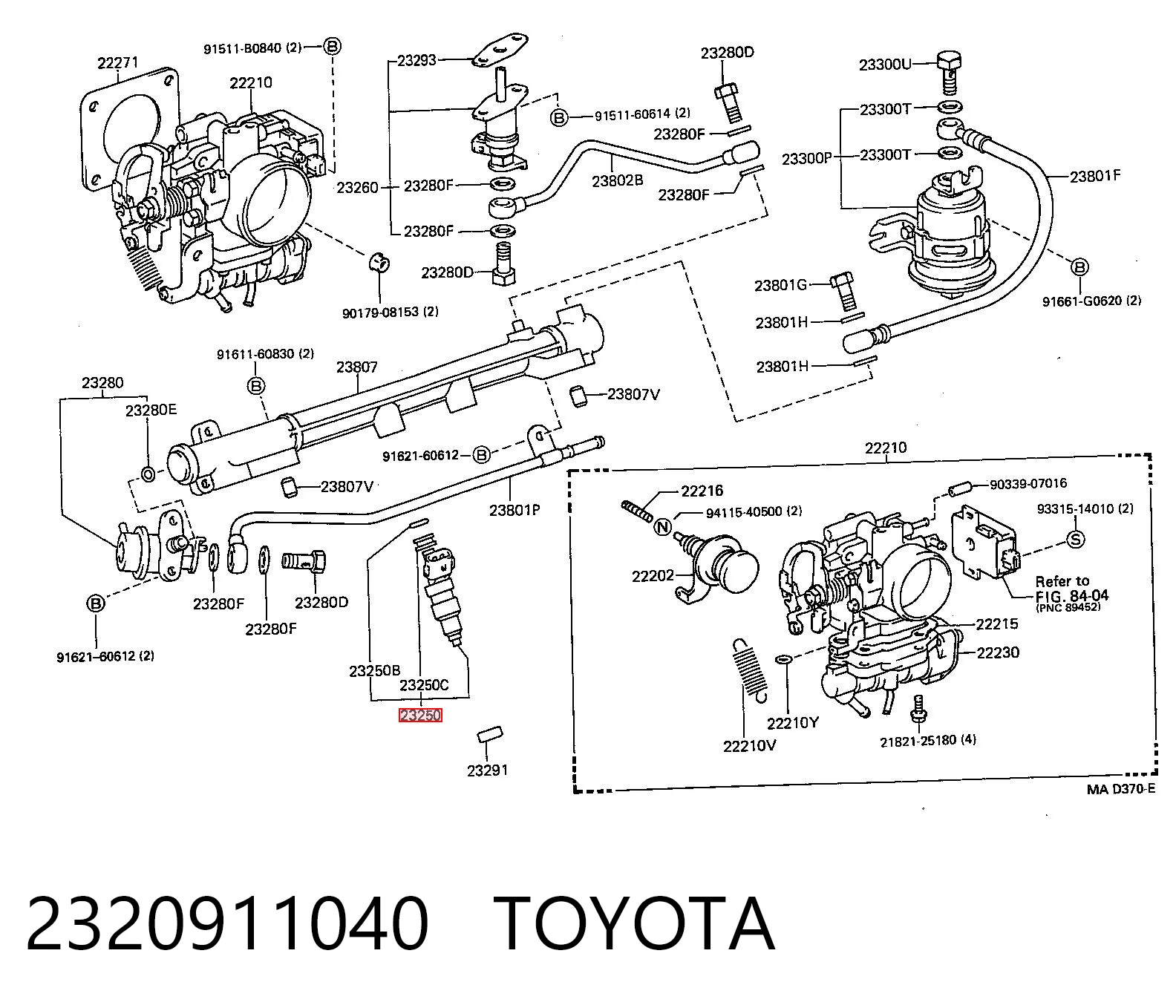 2320911040 Toyota Форсунка вприску палива