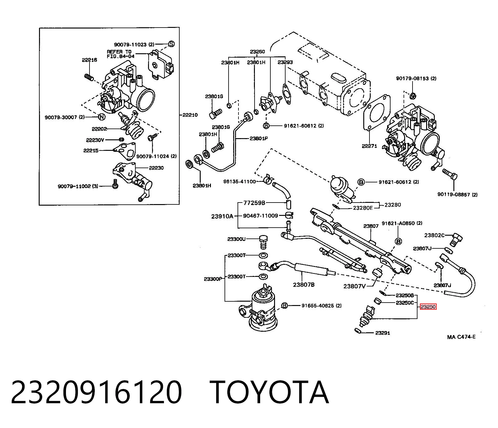 2320916120 Toyota Форсунка вприску палива