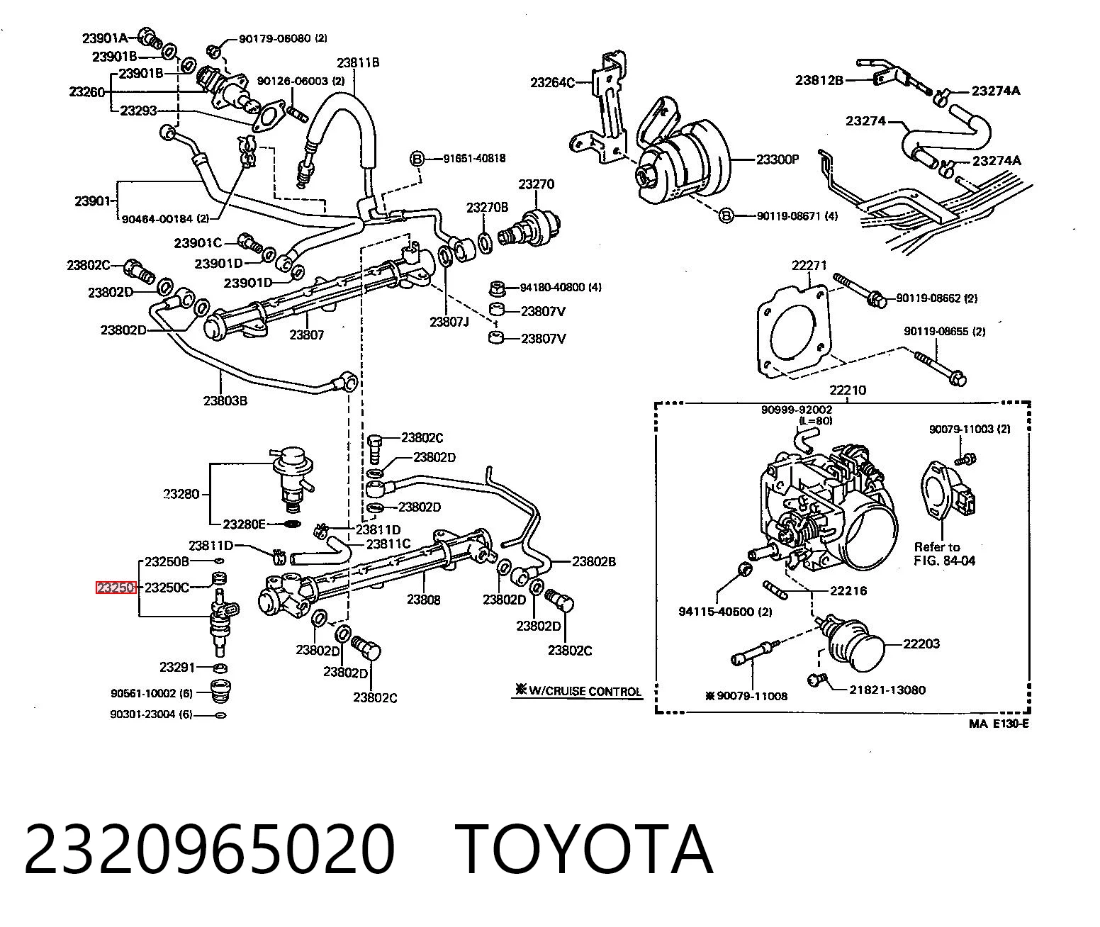 2320965020 Toyota Форсунка вприску палива
