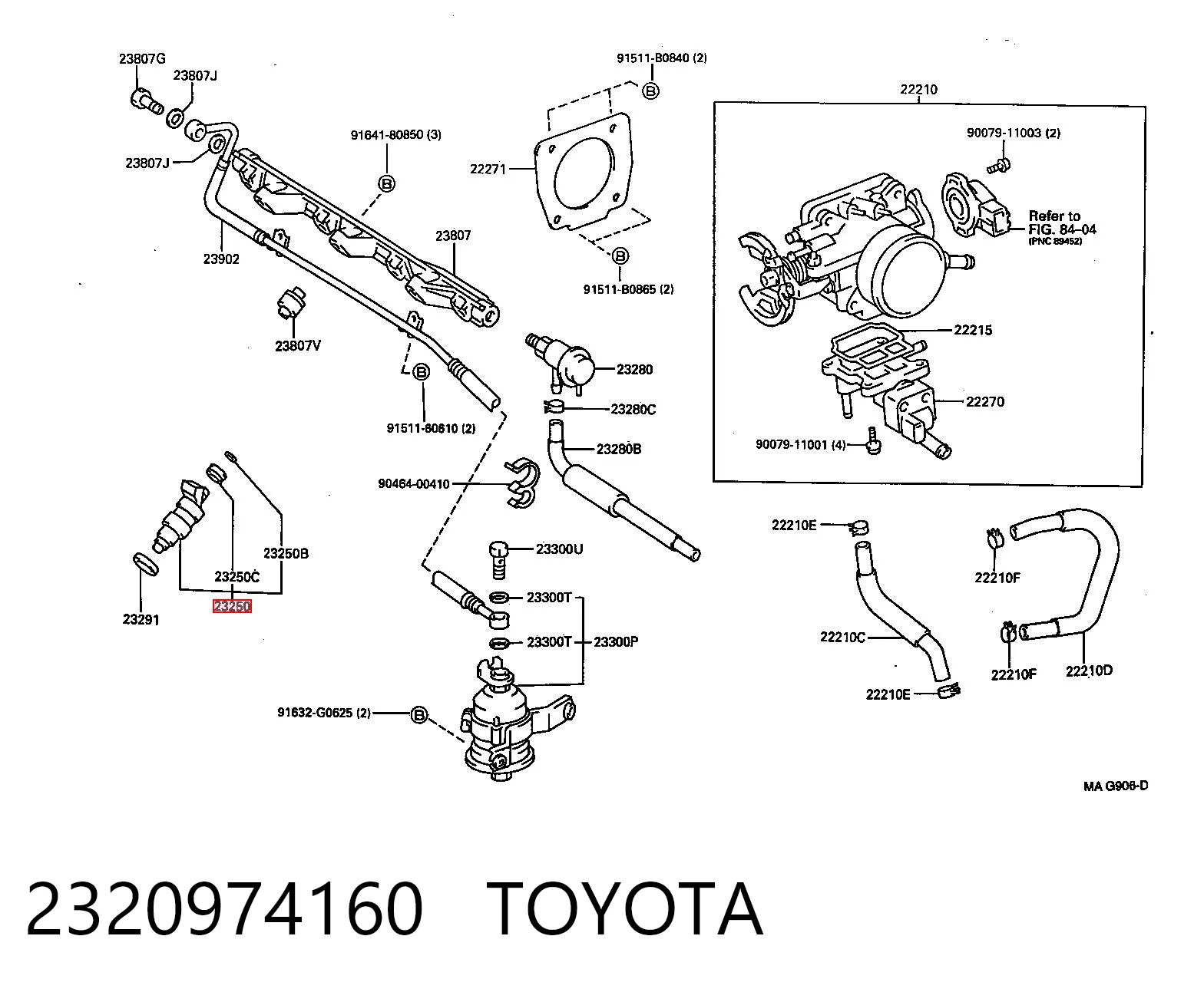 2320974160 Toyota Форсунка вприску палива
