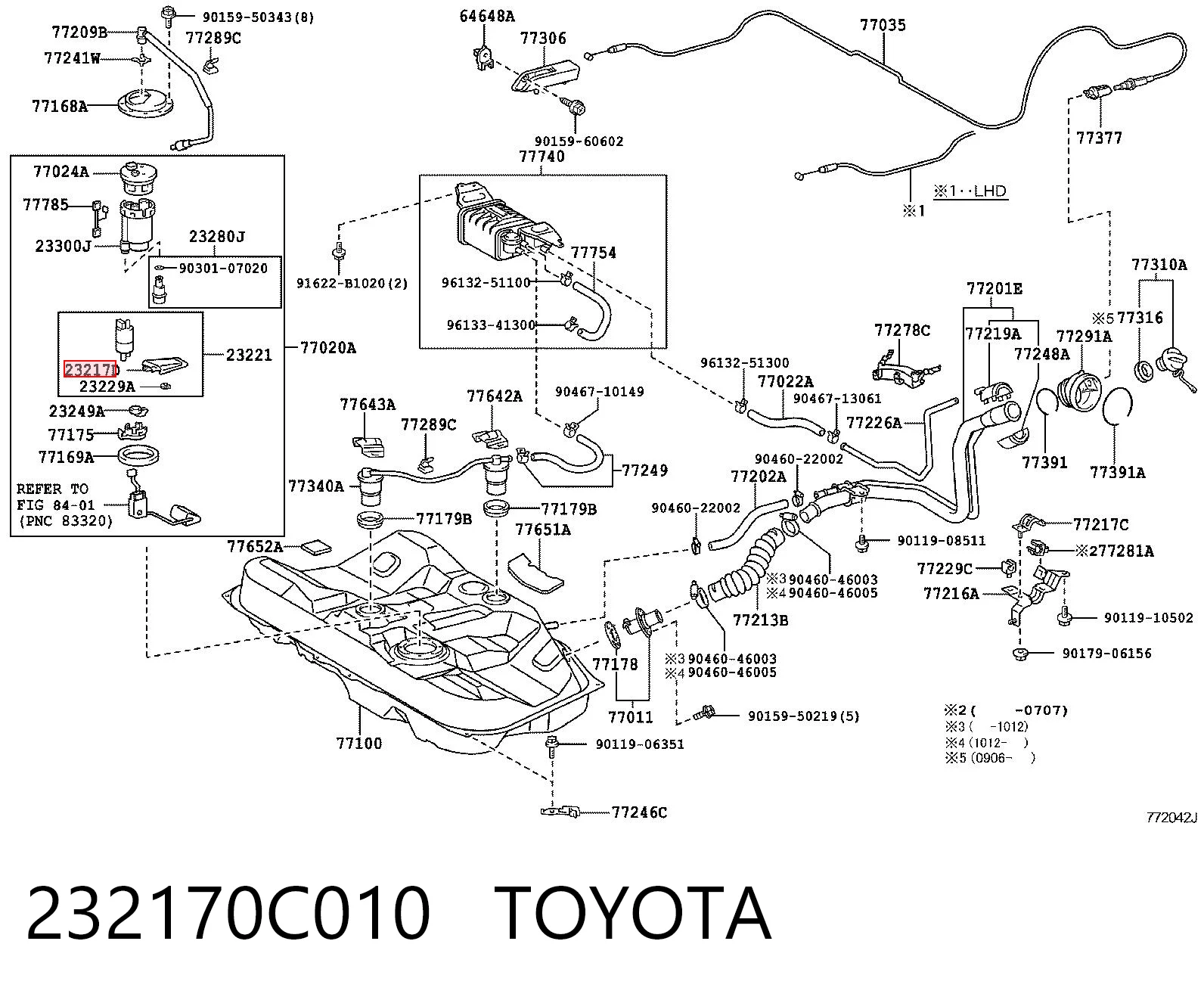 232170C010 Toyota Фільтр палива