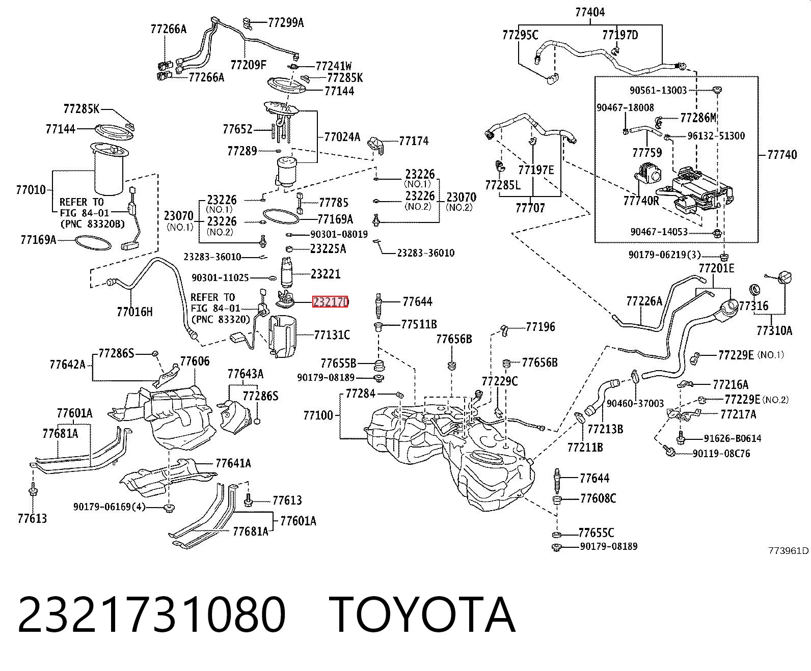 2321731080 Toyota Фільтр-сітка бензонасосу
