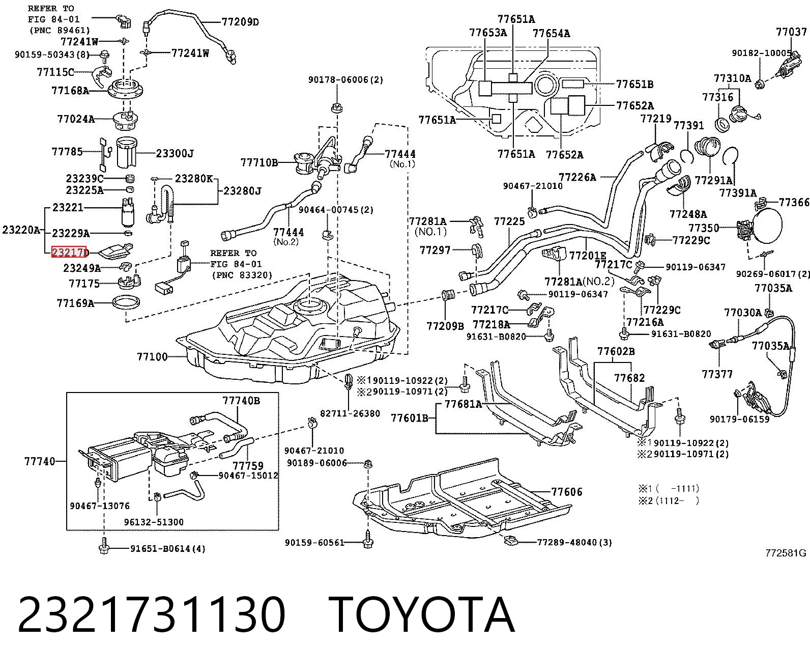 Фільтр палива на Toyota Highlander II U4