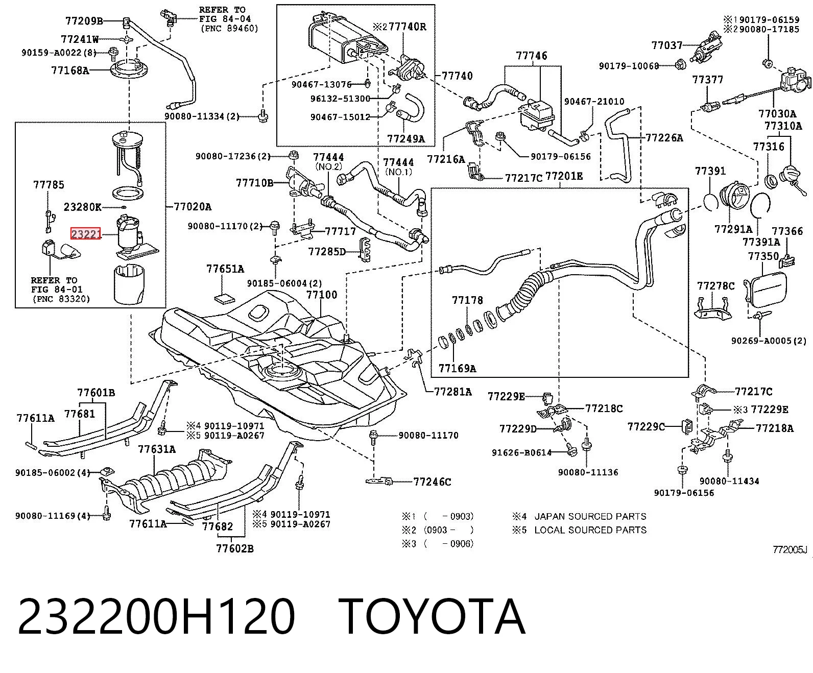232200H120 Toyota Елемент-турбінка паливного насоса