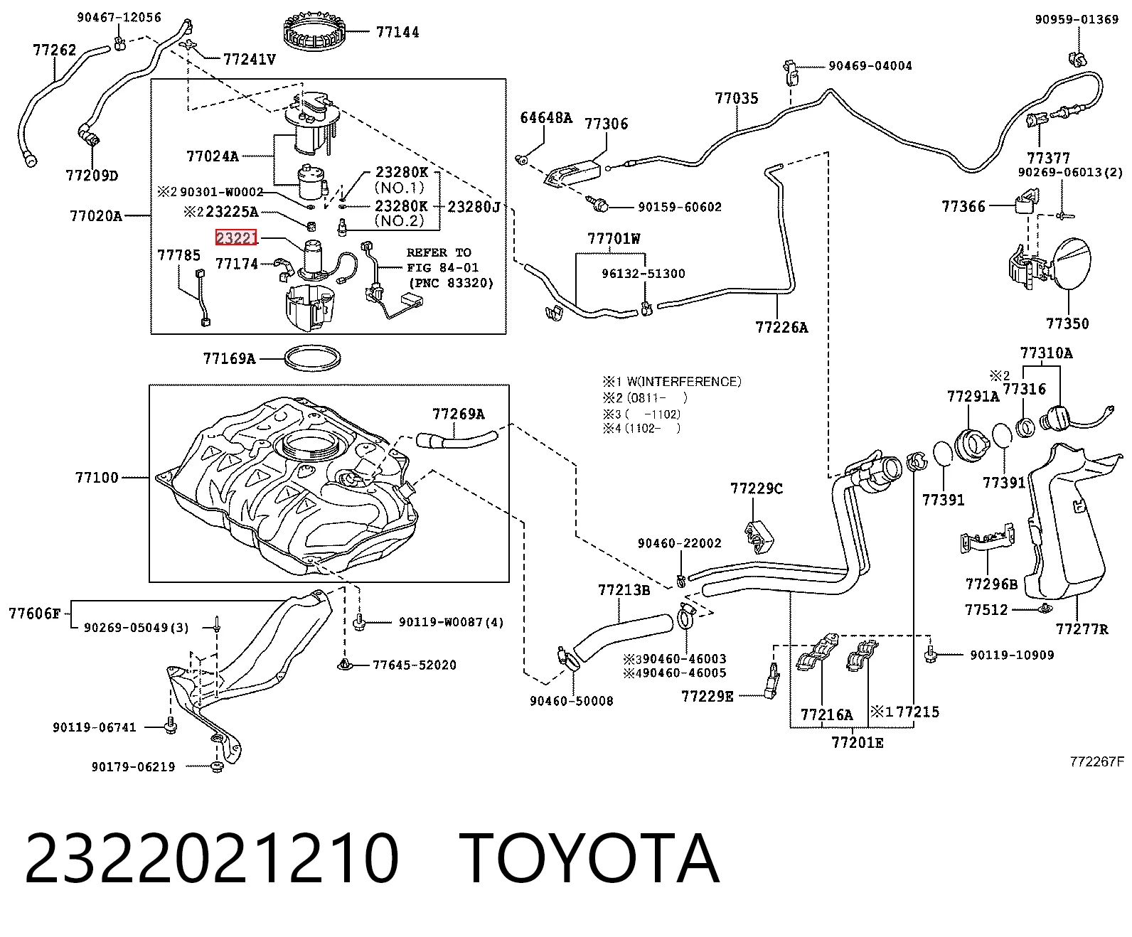 Паливний насос електричний, занурювальний Toyota 2322021210 ціна, від 25.59 USD