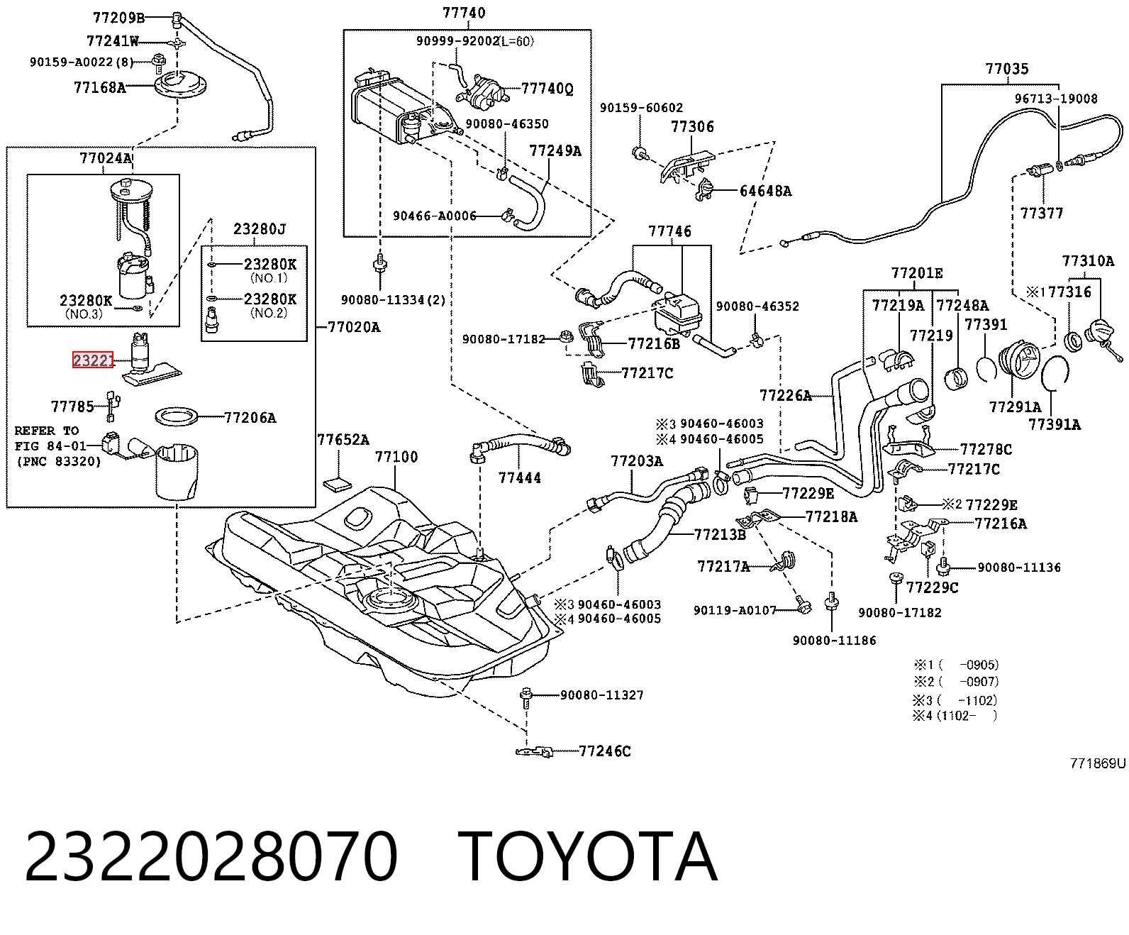 2322028070 Toyota Елемент-турбінка паливного насоса