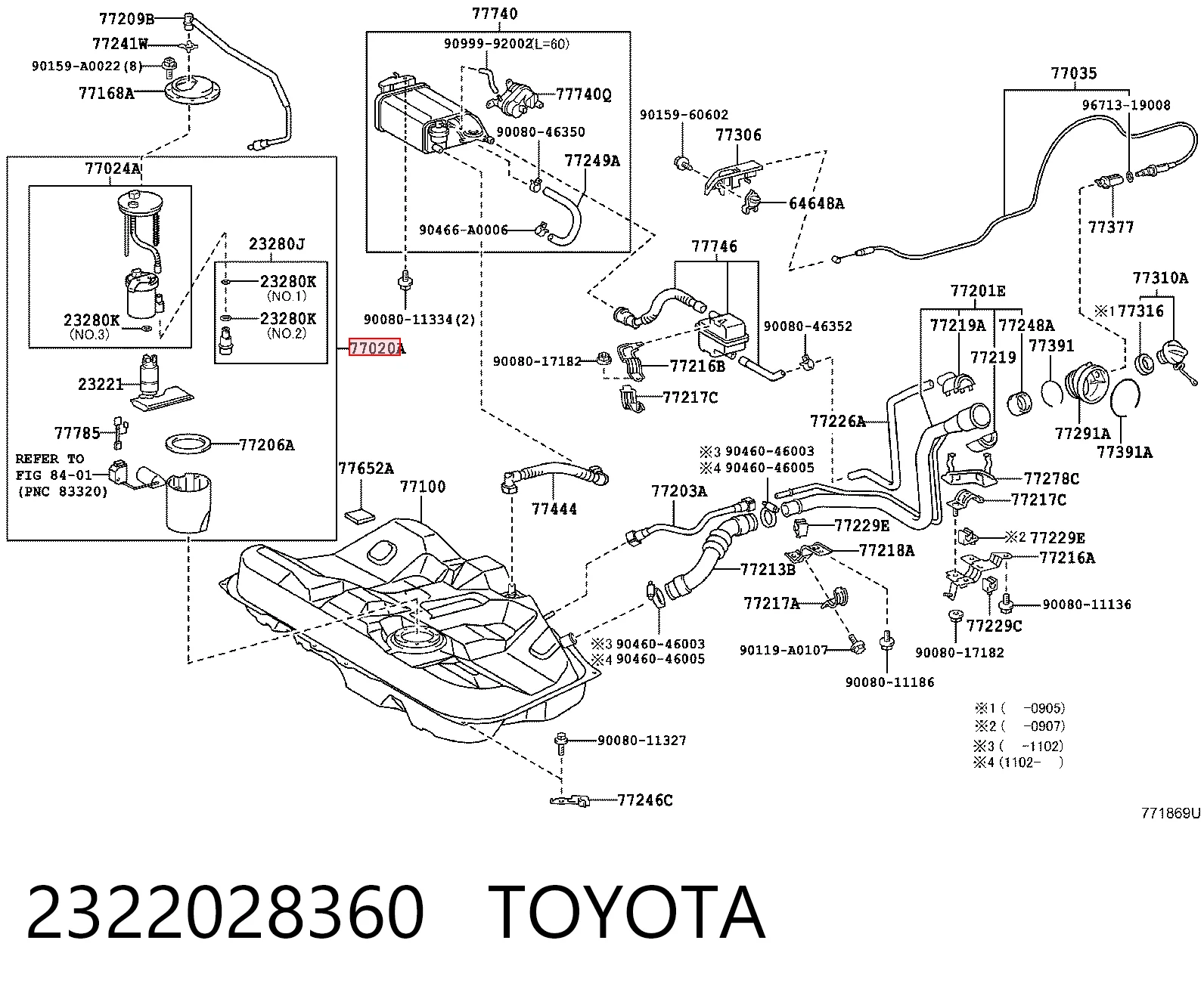 2322028360 Toyota Елемент-турбінка паливного насоса