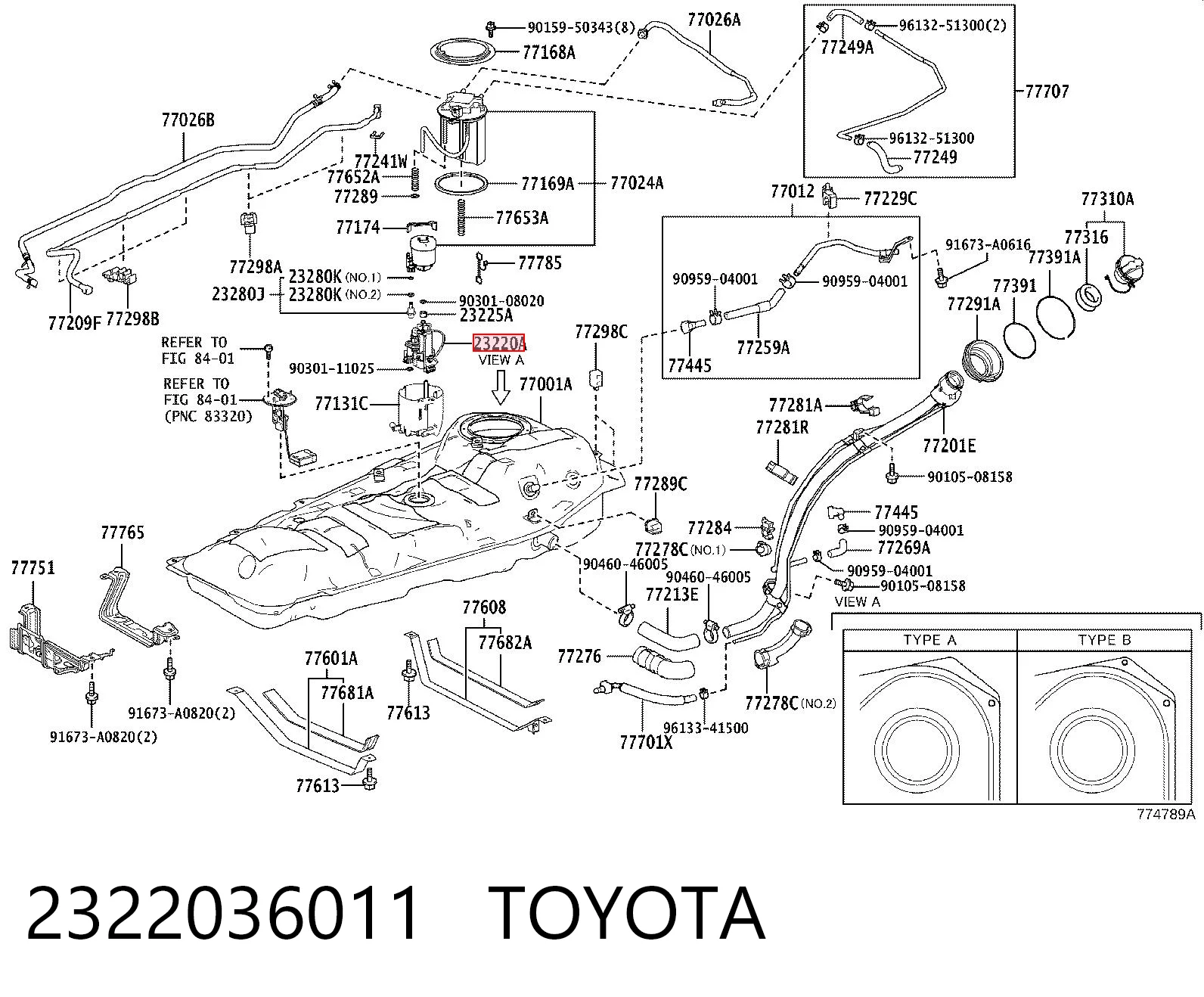 2322036011 Toyota Елемент-турбінка паливного насоса