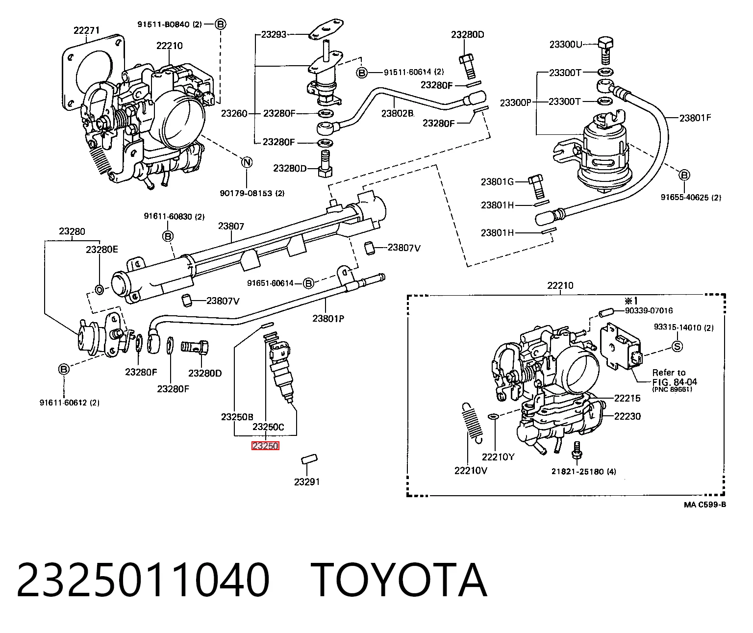 2325011040 Toyota Форсунка вприску палива