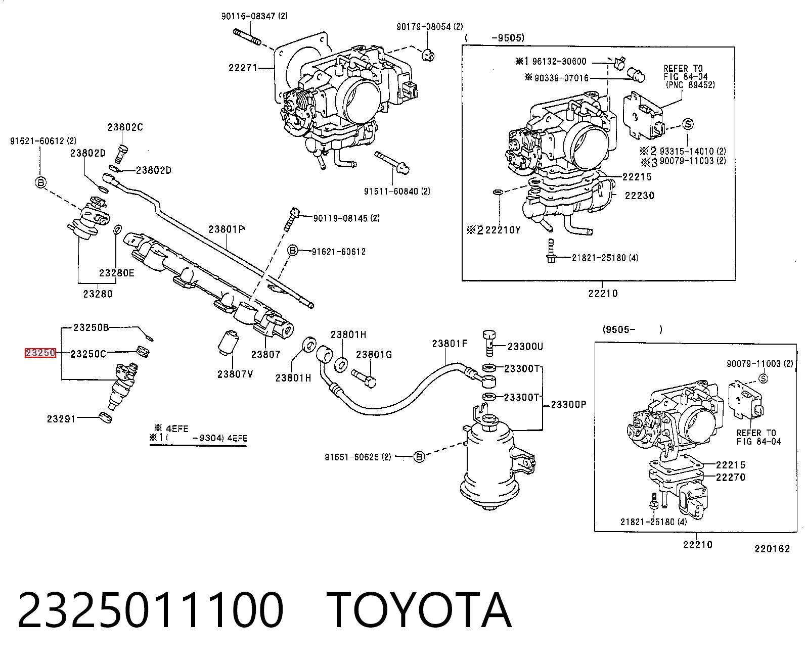 2325011100 Toyota Форсунка вприску палива