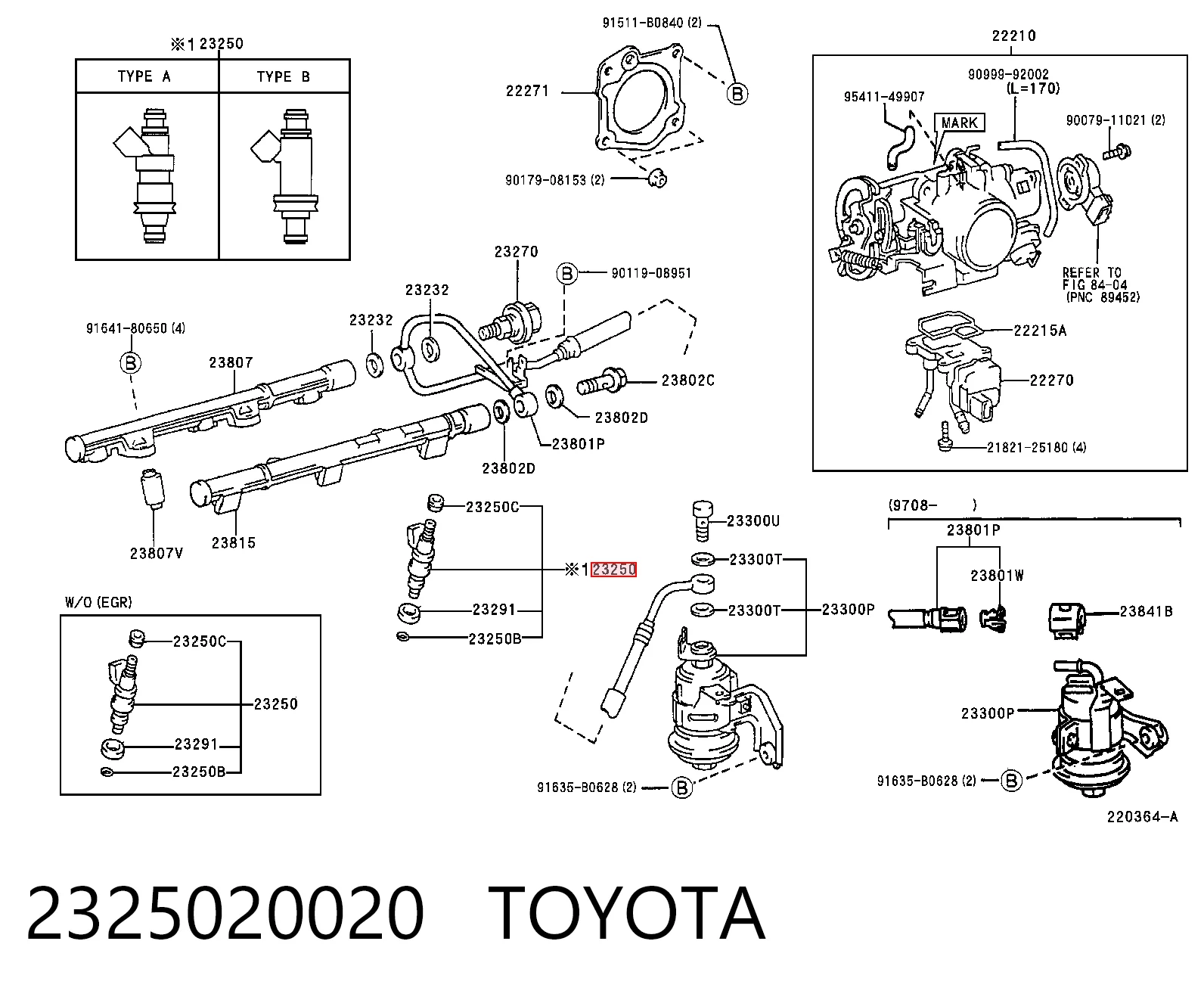 2325020020 Toyota Форсунка вприску палива