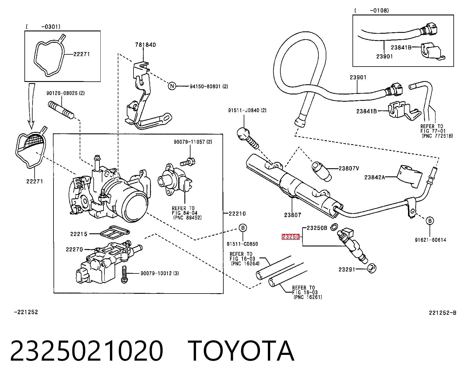 2325021020 Toyota Форсунка вприску палива