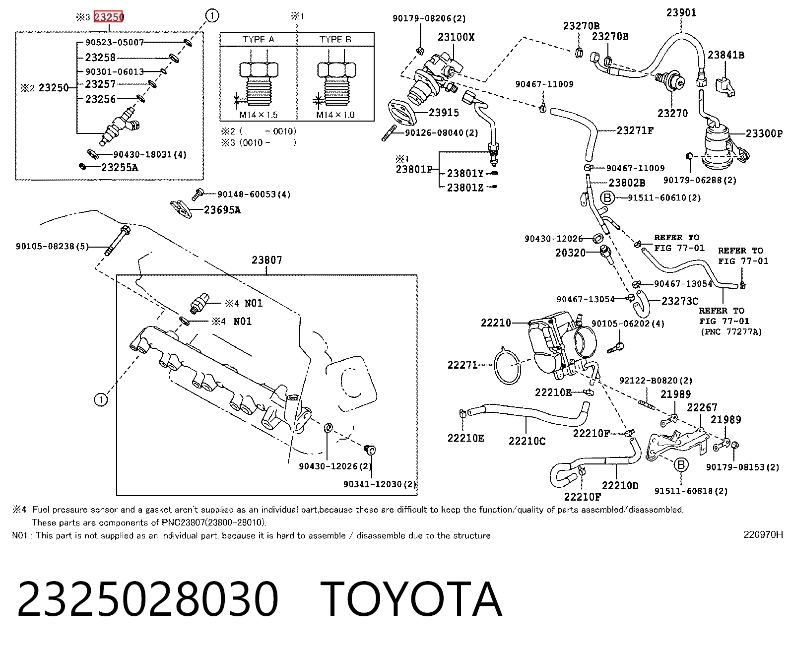 2325028030 Toyota Форсунка вприску палива